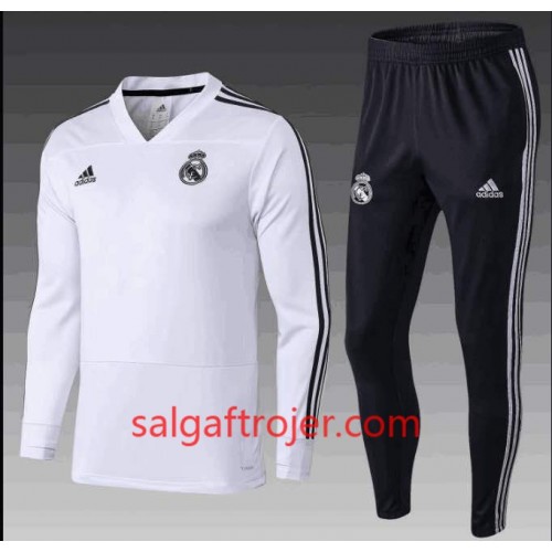 Real Madrid Sweatshirt Dragt Hvid 2018-2019 Real Madrid Sweatshirt Dragt Hvid 2018-2019
